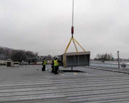 ITS Team Removing The Old Rooftop Unit